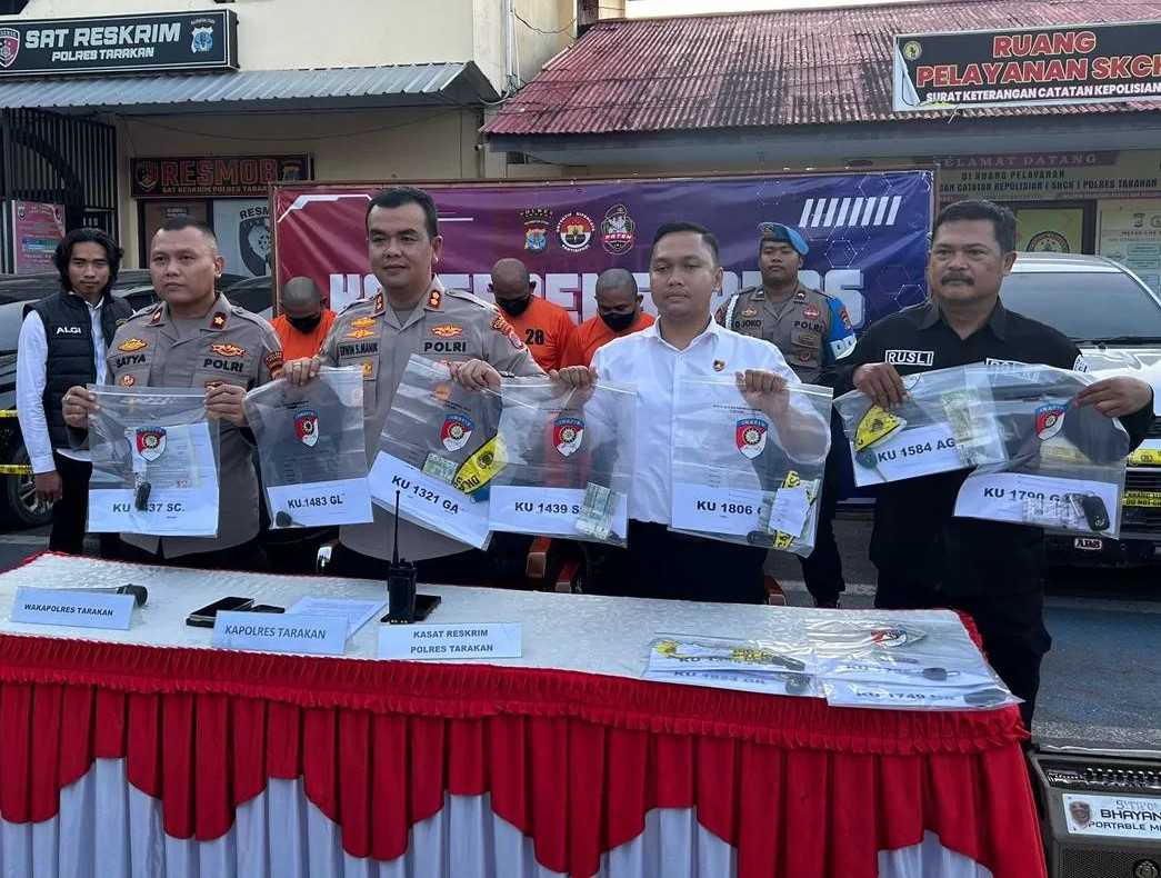 Polres Tarakan Bongkar Sindikat Penggelapan Mobil Rental, 11 Unit Diamankan dan Pelaku Ditahan
